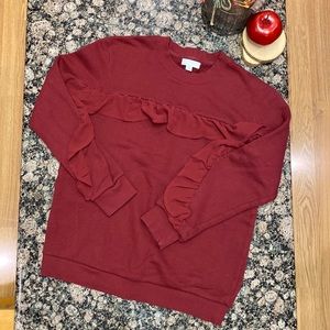 EUC 14th & Union ruffle detail sweatshirt, size S